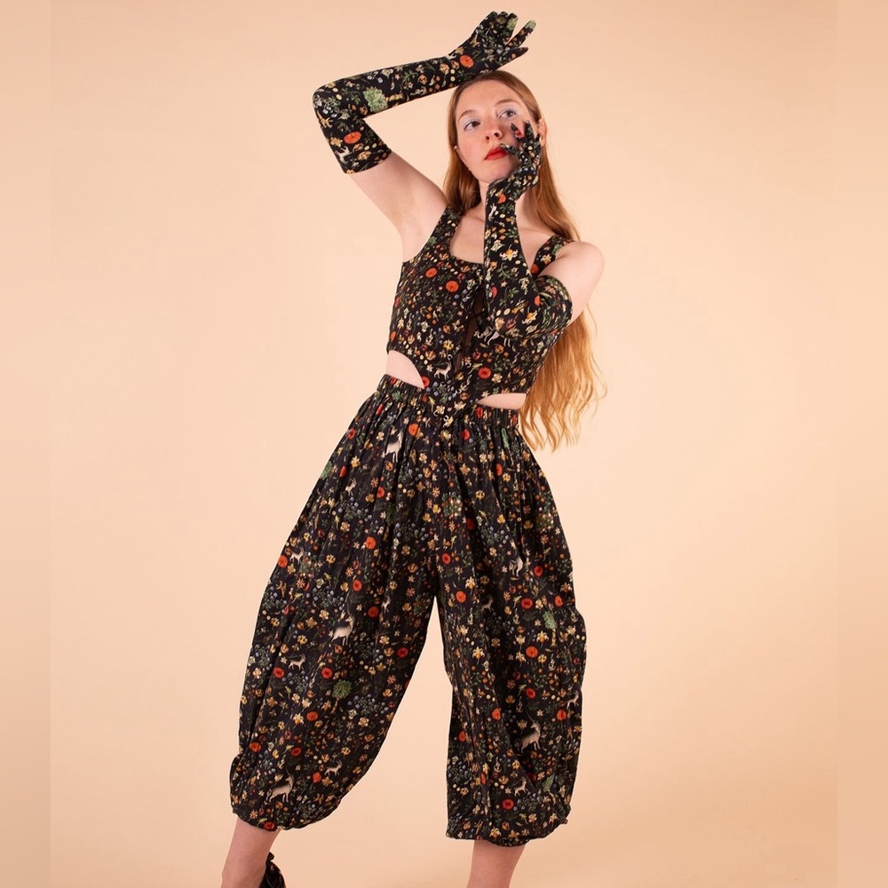 Samantha Pleet Bloomer Pants in Black Illuminated Print
